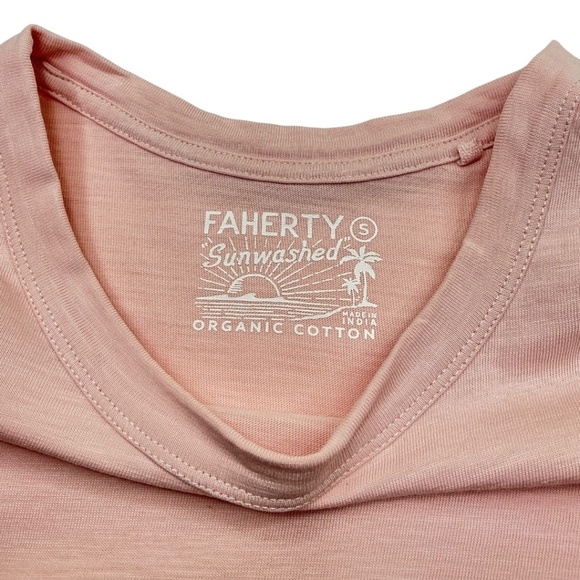 Faherty Sunwashed Crew‎ Tee Peach Whip - Picture 5 of 11